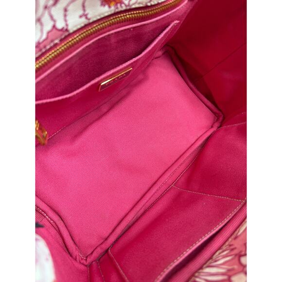 Prada Pink Floral Canvas Small Canapa Tote - Picture 8 of 9